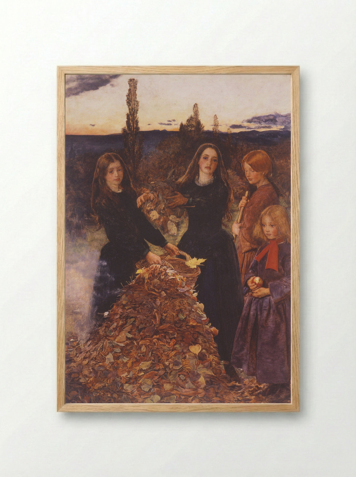 Autumn Leaves - John Everett Millais - Framed Print Wood