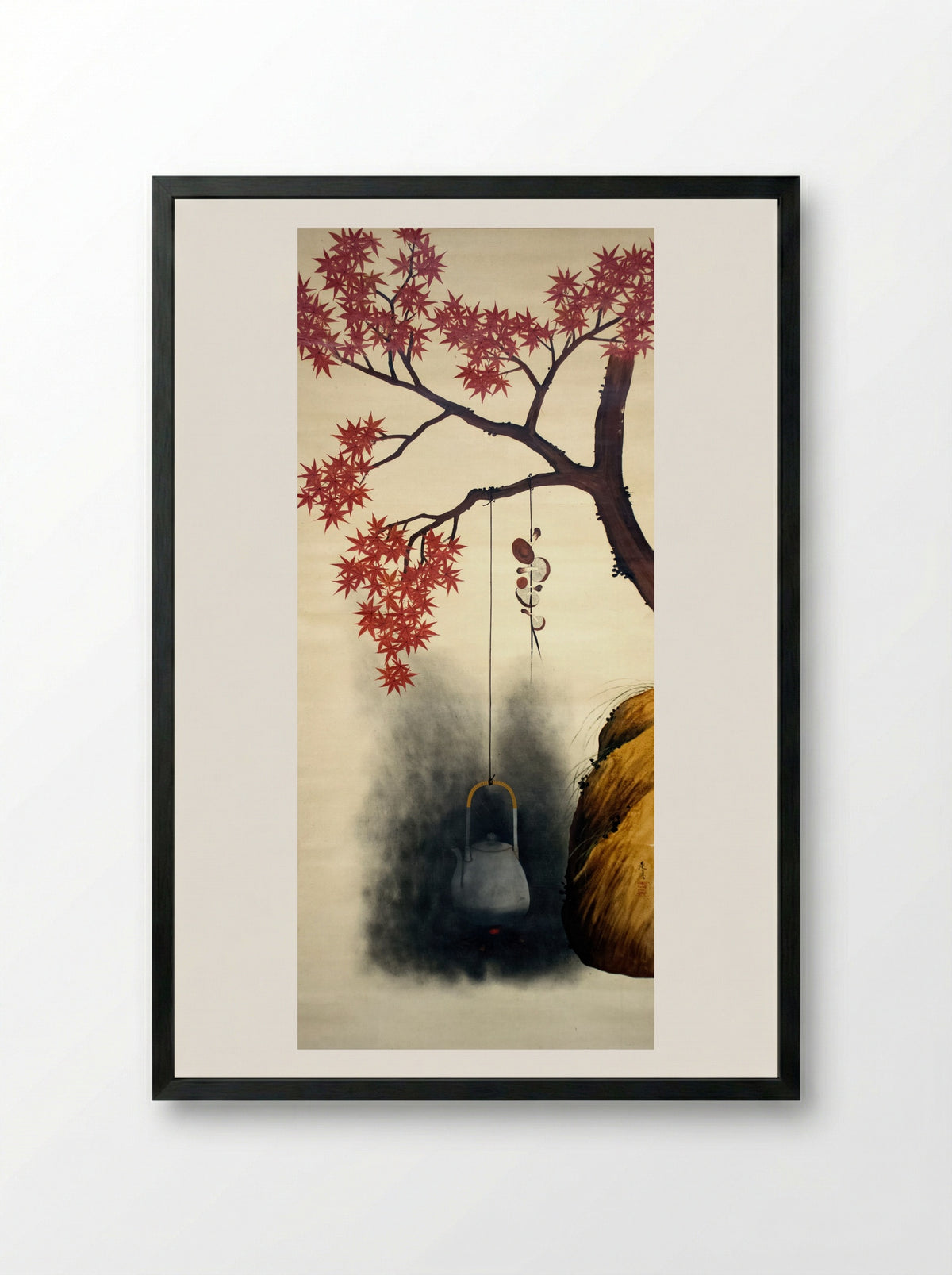 Autumn Maple - Shibata Zeshin - Framed Print Black