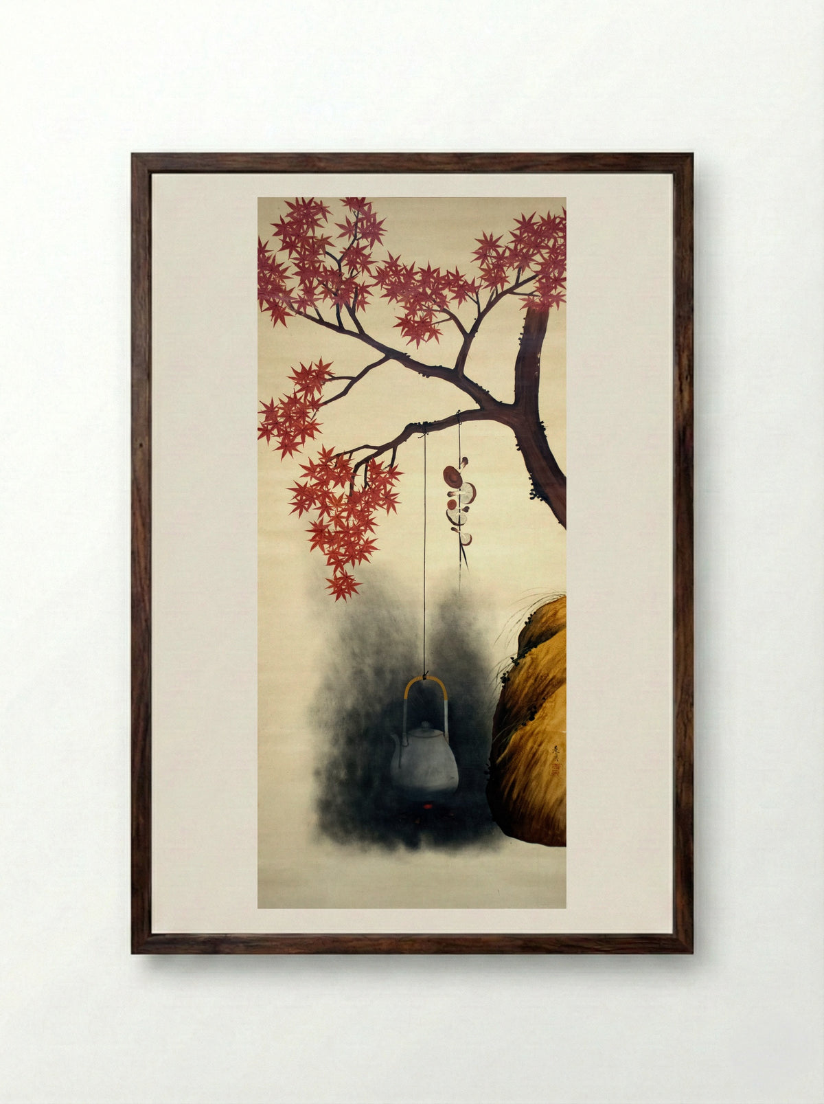 Autumn Maple - Shibata Zeshin - Framed Print Dark Wood