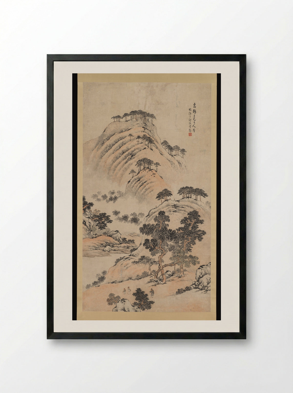 Autumn Mountains - Li Kui - Framed Print Black