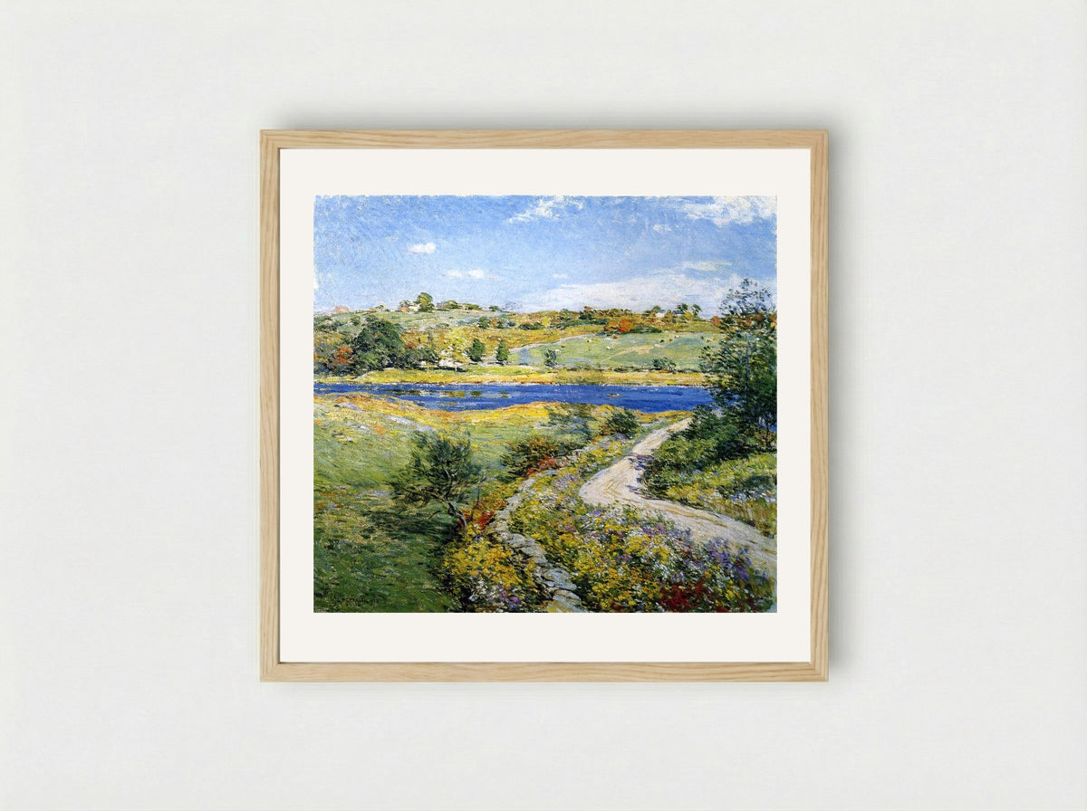 Autumn Roadside - Willard Metcalf - Framed Print Wood