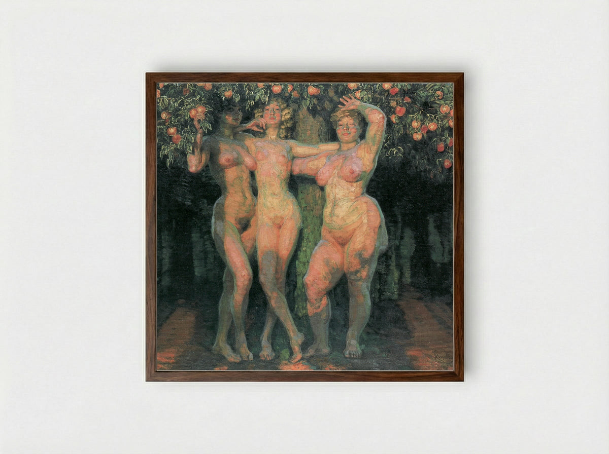 Autumn Sun, Three Goddesses - Frantisek Kupka - Framed Print Dark Wood