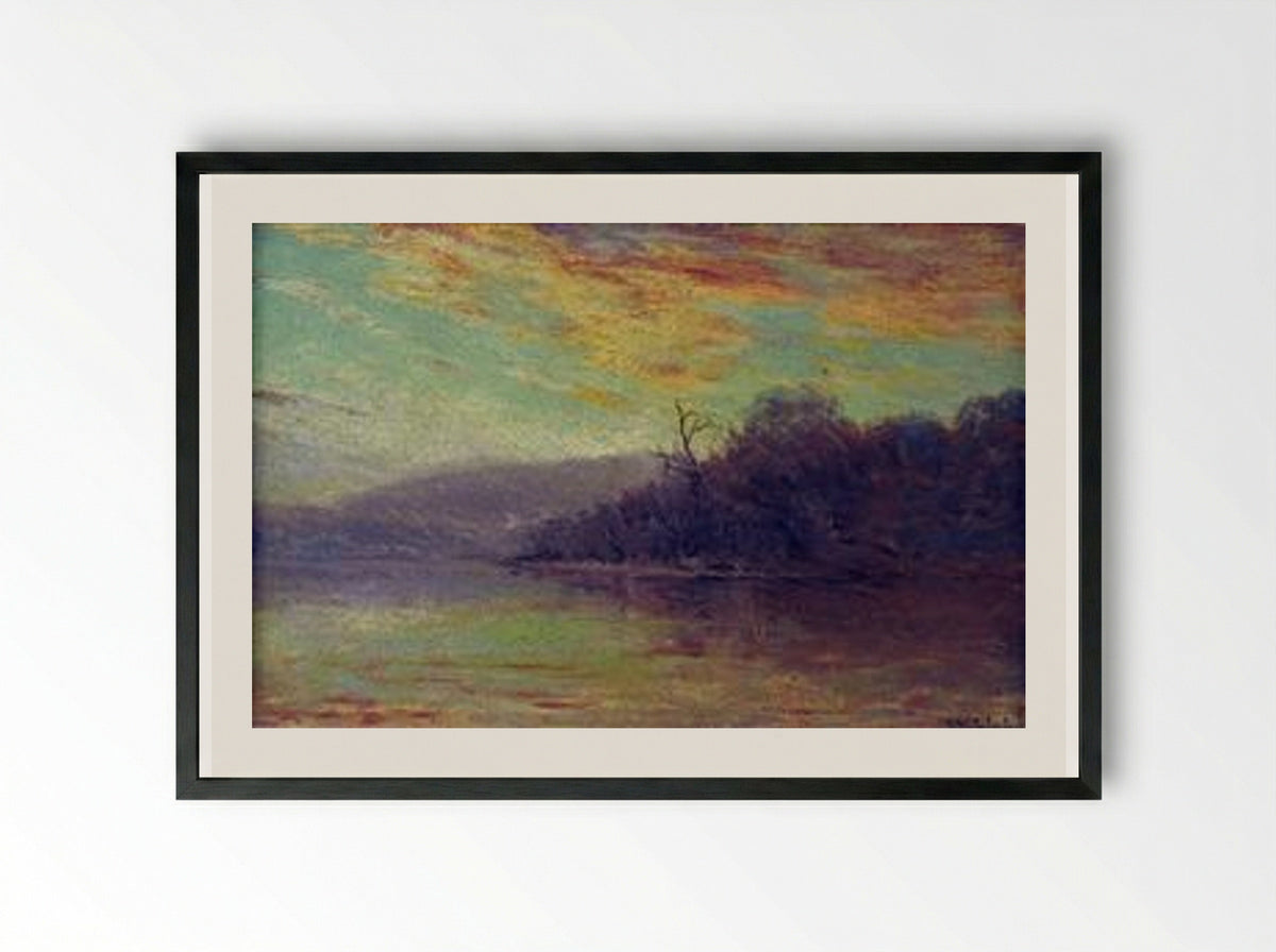 Autumn Sunset - Robert Julian Onderdonk - Framed Print Black