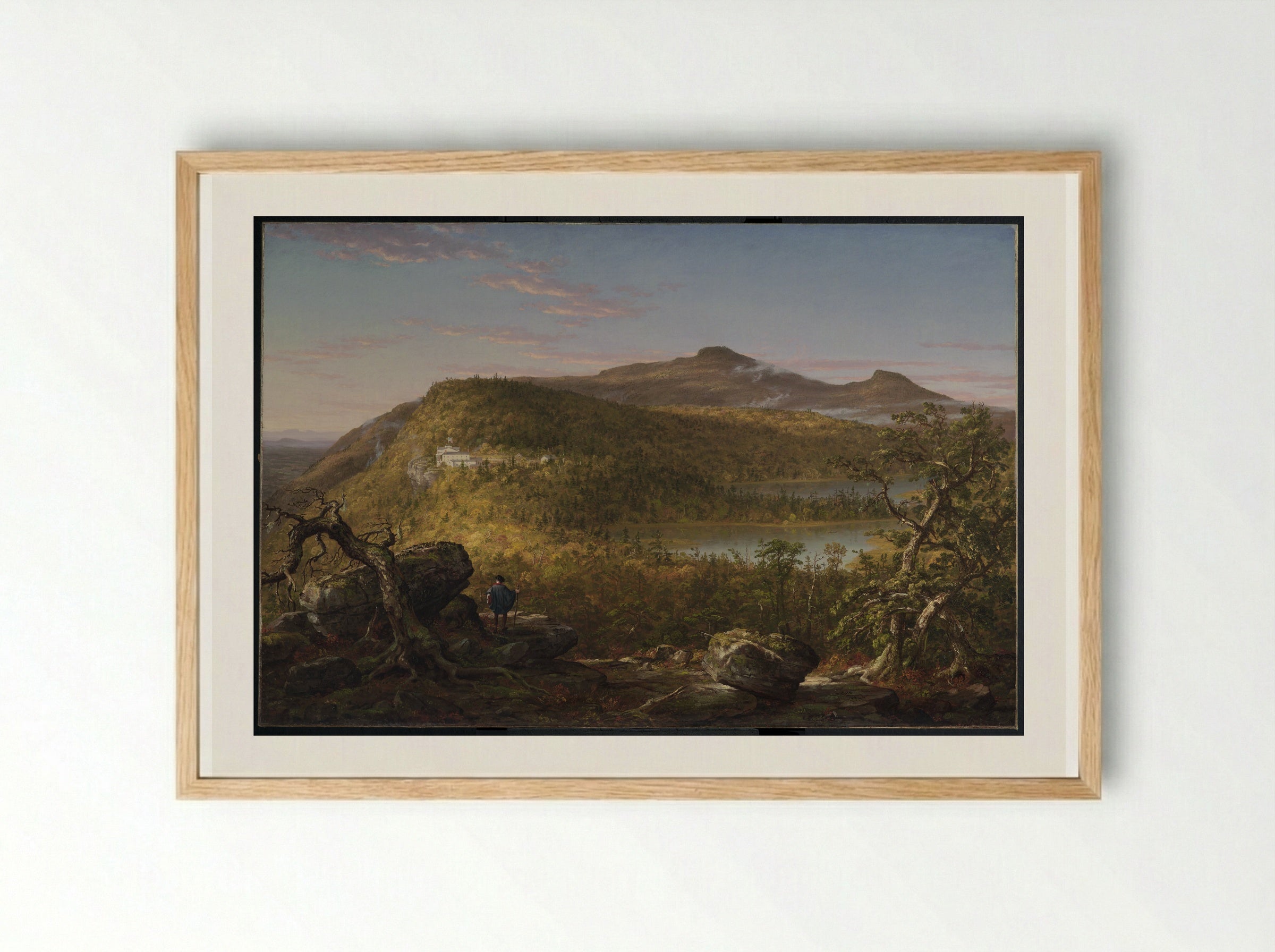 Autumn Twilight View of Copway Peak - Thomas Cole - Framed Print Wood