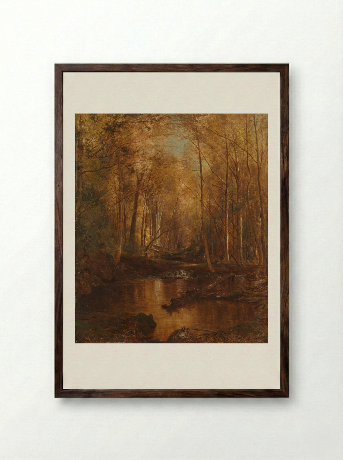 Autumn in the Catskills - Jervis McEntee - Framed Print Dark Wood