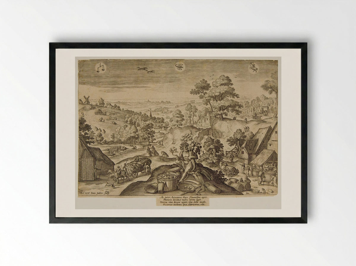Autumn - Johann Sadeler I - Framed Print Black