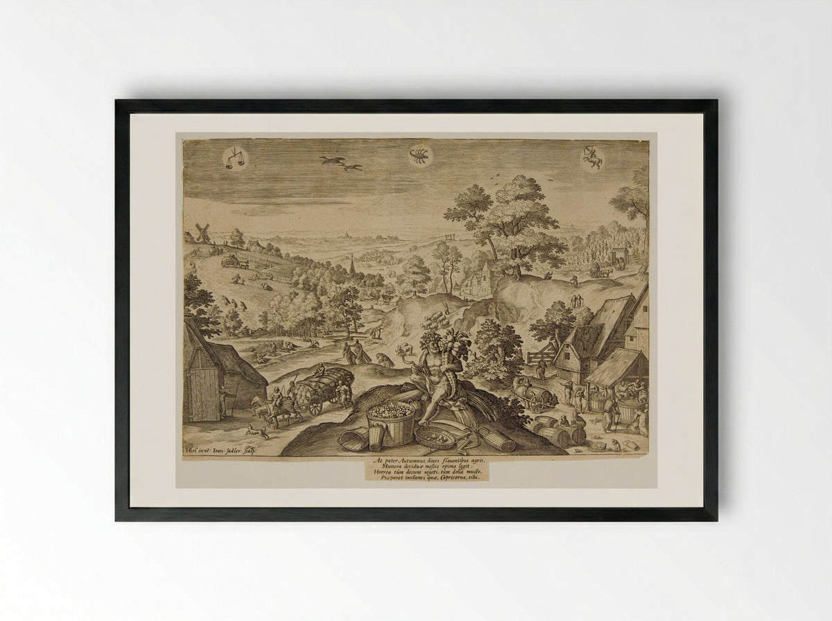 Autumn - Johann Sadeler I - Framed Print Black