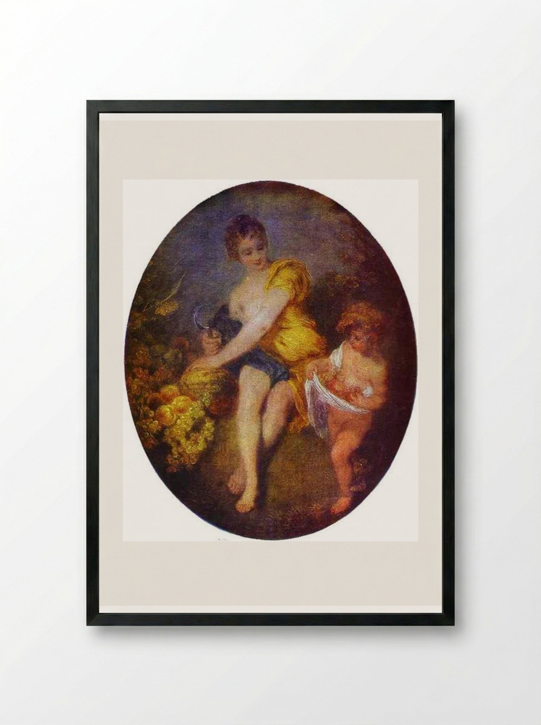 Autumn - Antoine Watteau - Framed Print Black