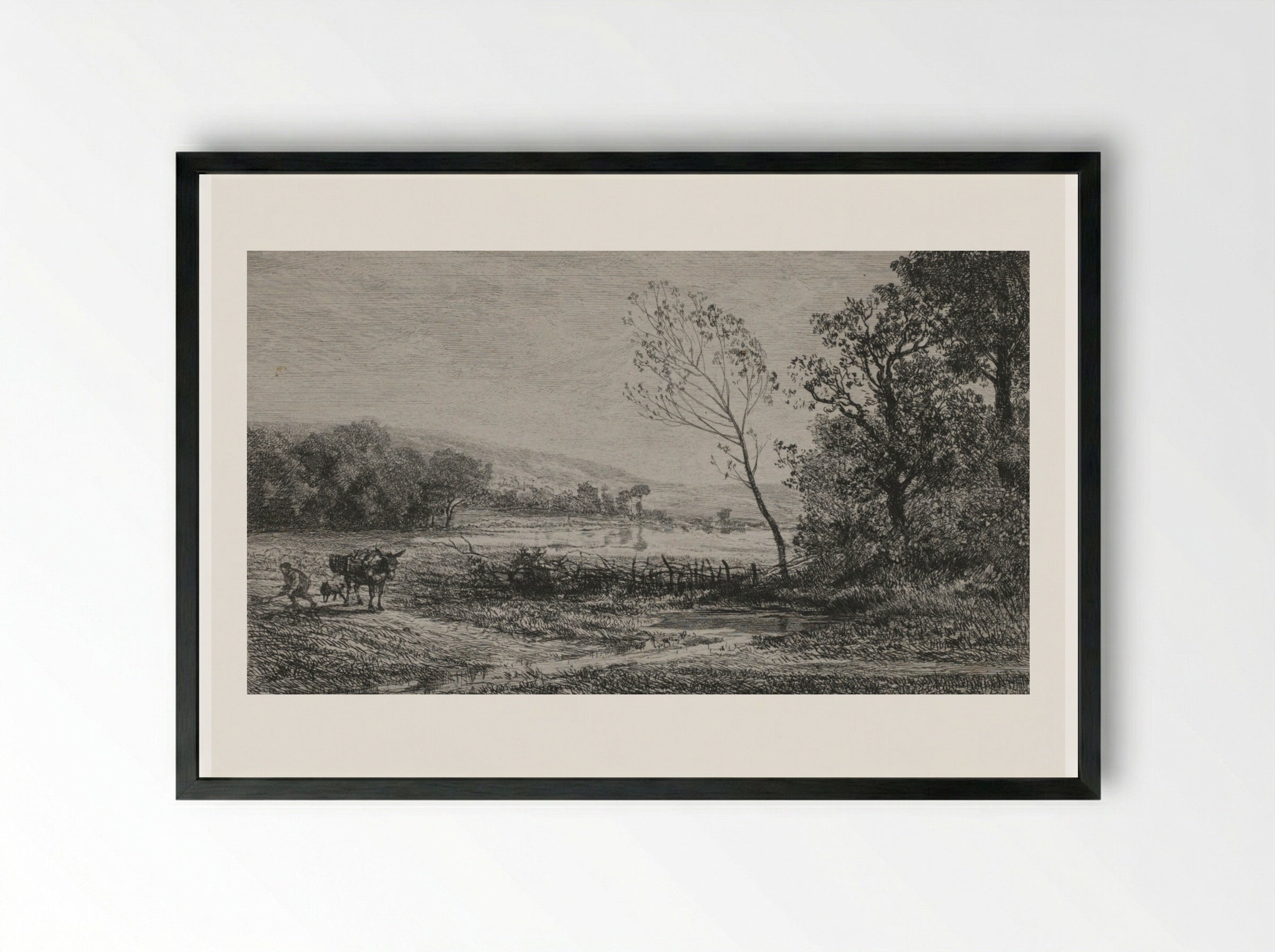 Autumn - Charles-François Daubigny - Framed Print Black