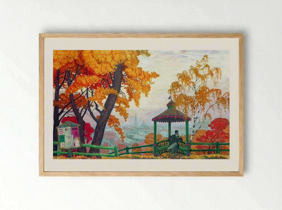 Autumn - Boris Kustodiev - Framed Print Wood