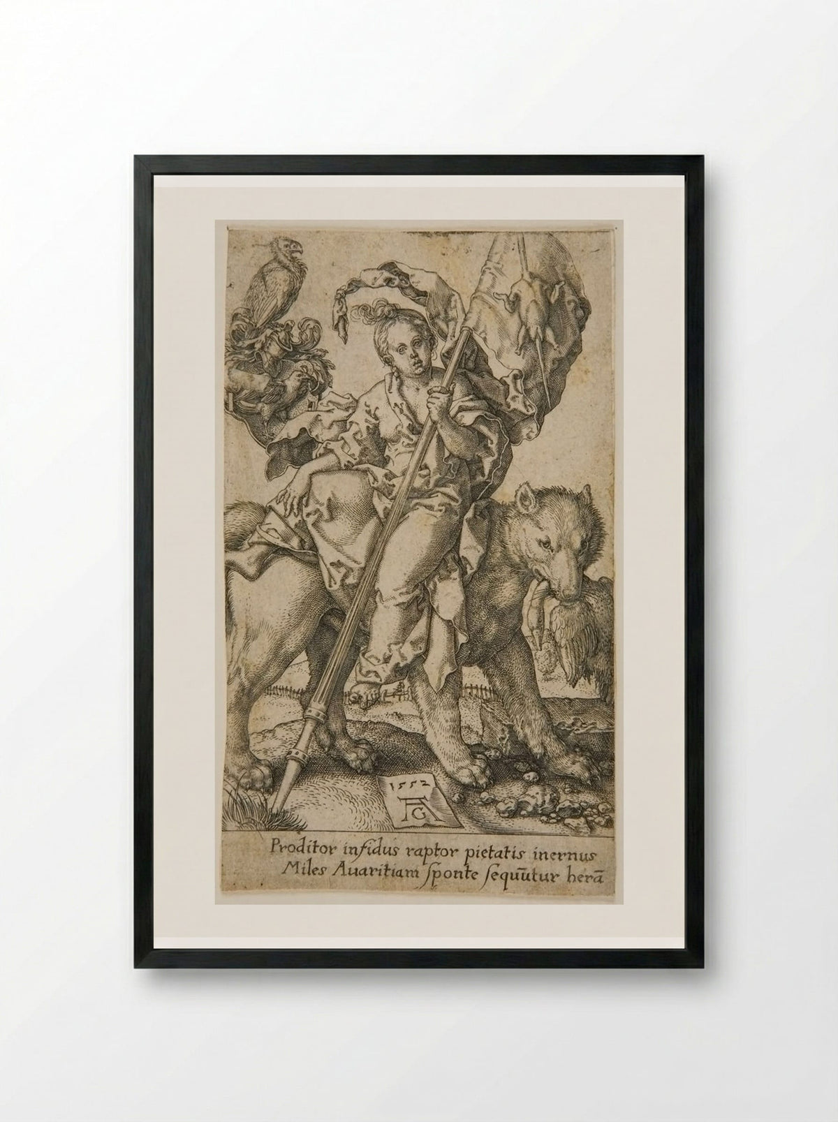 Avarice - Heinrich Aldegrever - Framed Print Black