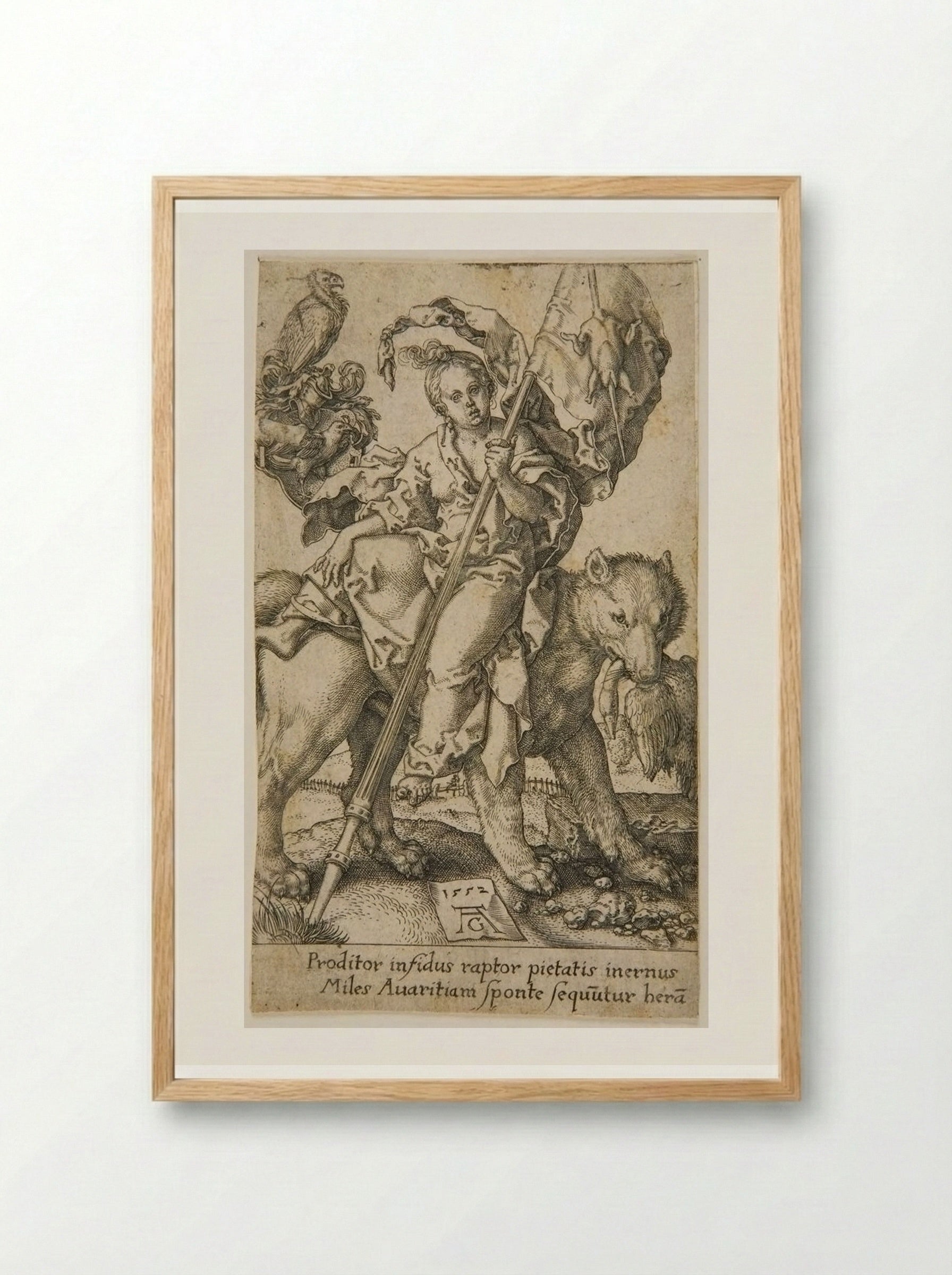 Avarice - Heinrich Aldegrever - Framed Print Wood