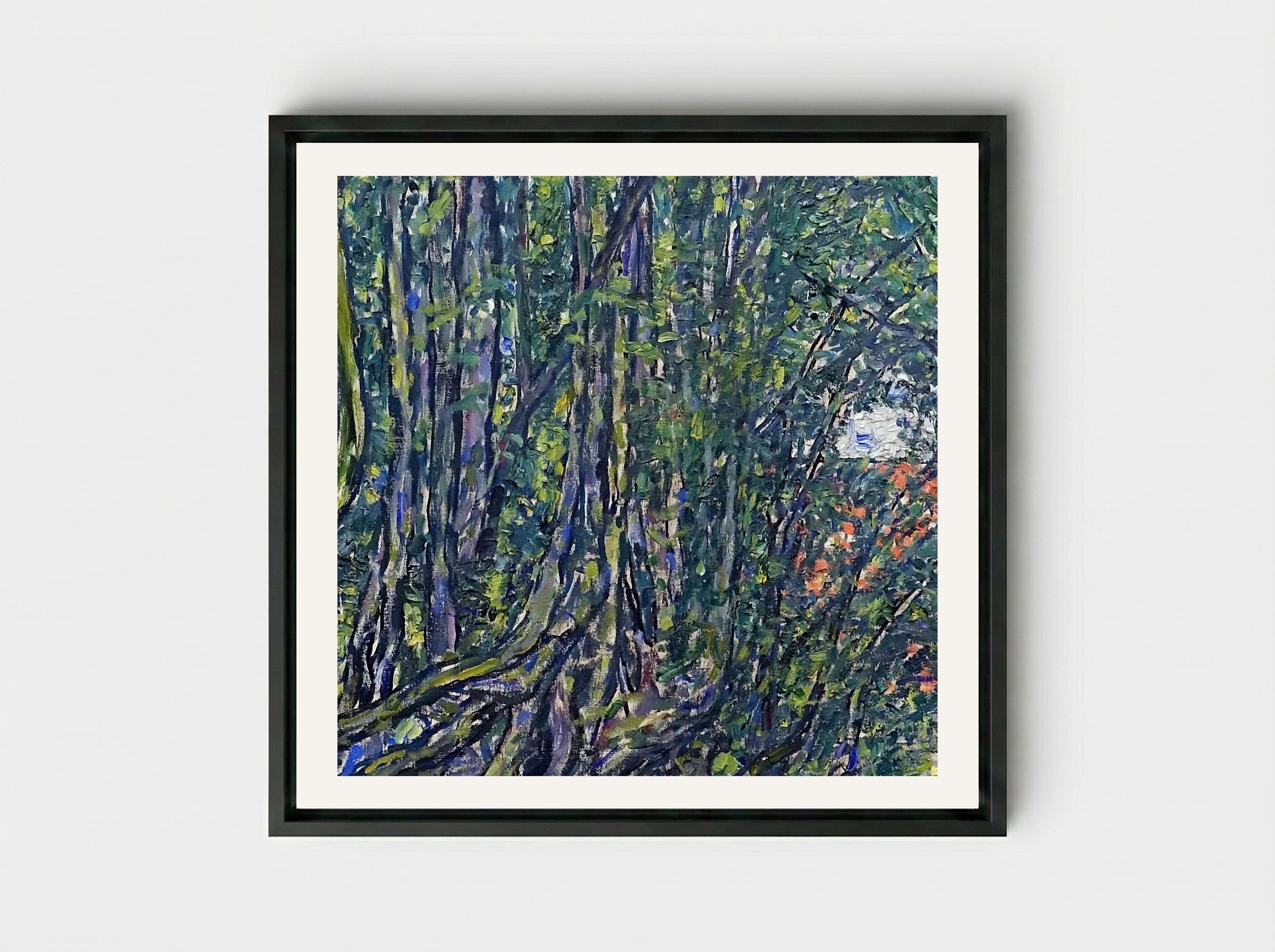 Avenue at Schloss Kammer - Gustav Klimt - Framed Canvas Black
