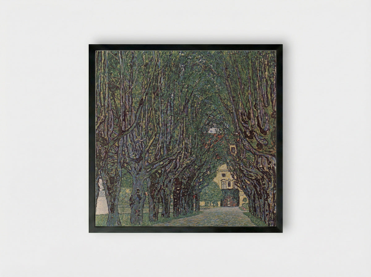 Avenue of Schloss Kammer Park - Gustav Klimt - Framed Print Black