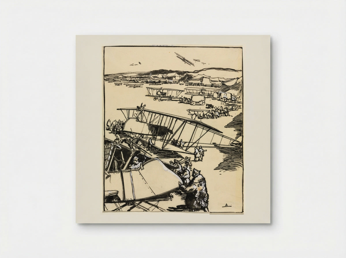 Avions reposant sur le terrain (recto) - Auguste Louis Lepère - Poster