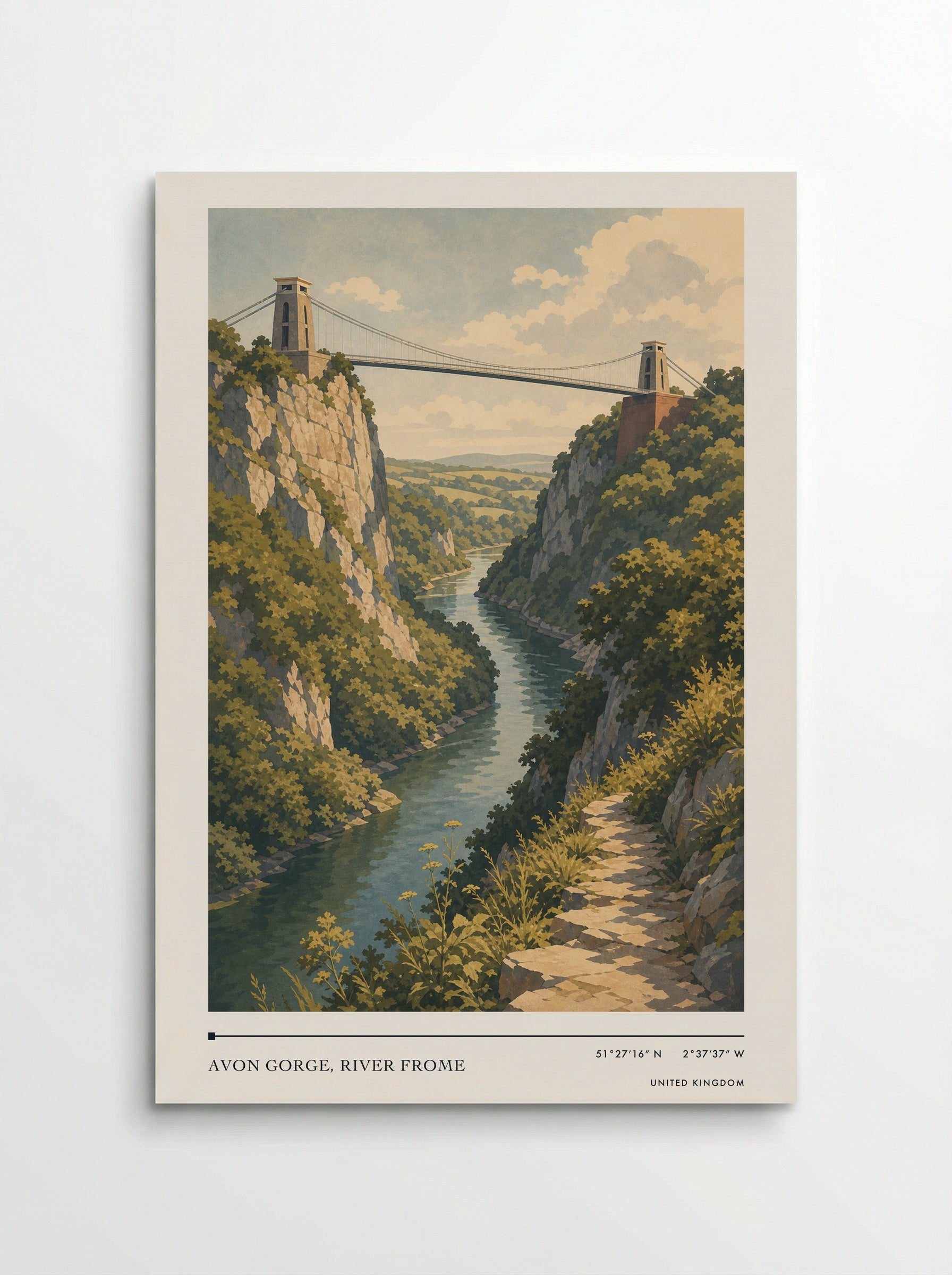 Avon Gorge, River Frome United Kingdom Travel Poster - Poster