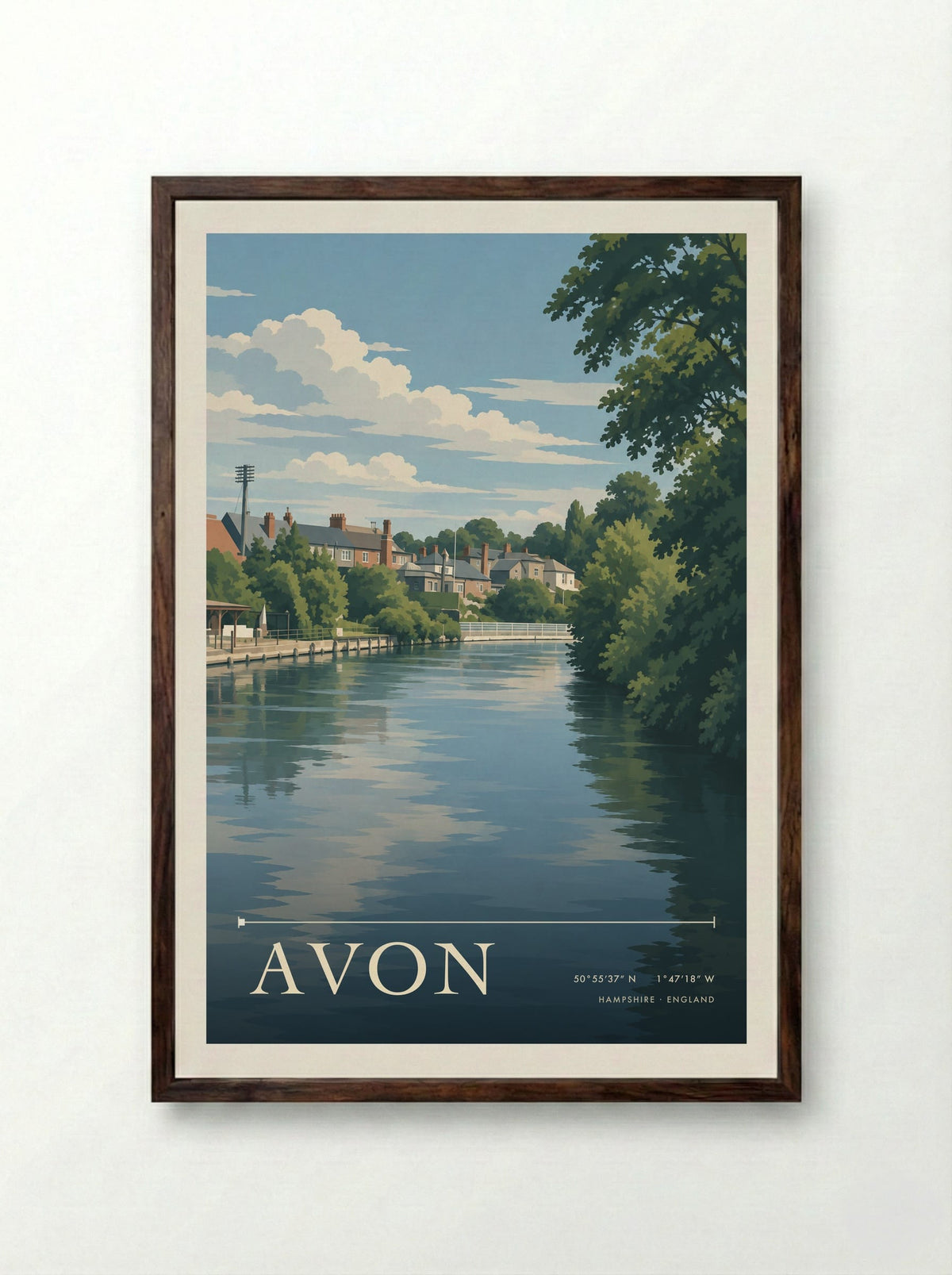 Avon, Hampshire | Travel Poster - Framed Print Dark Wood