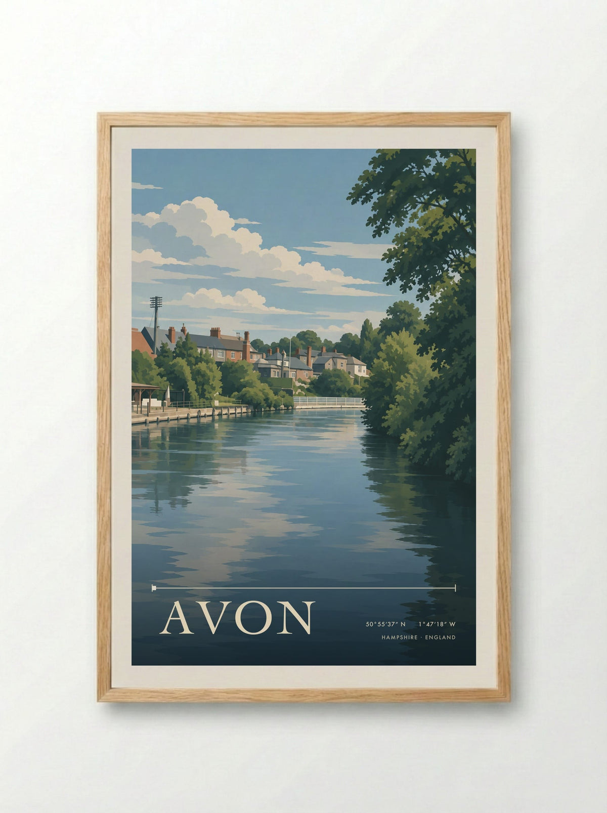 Avon, Hampshire | Travel Poster - Framed Print Wood