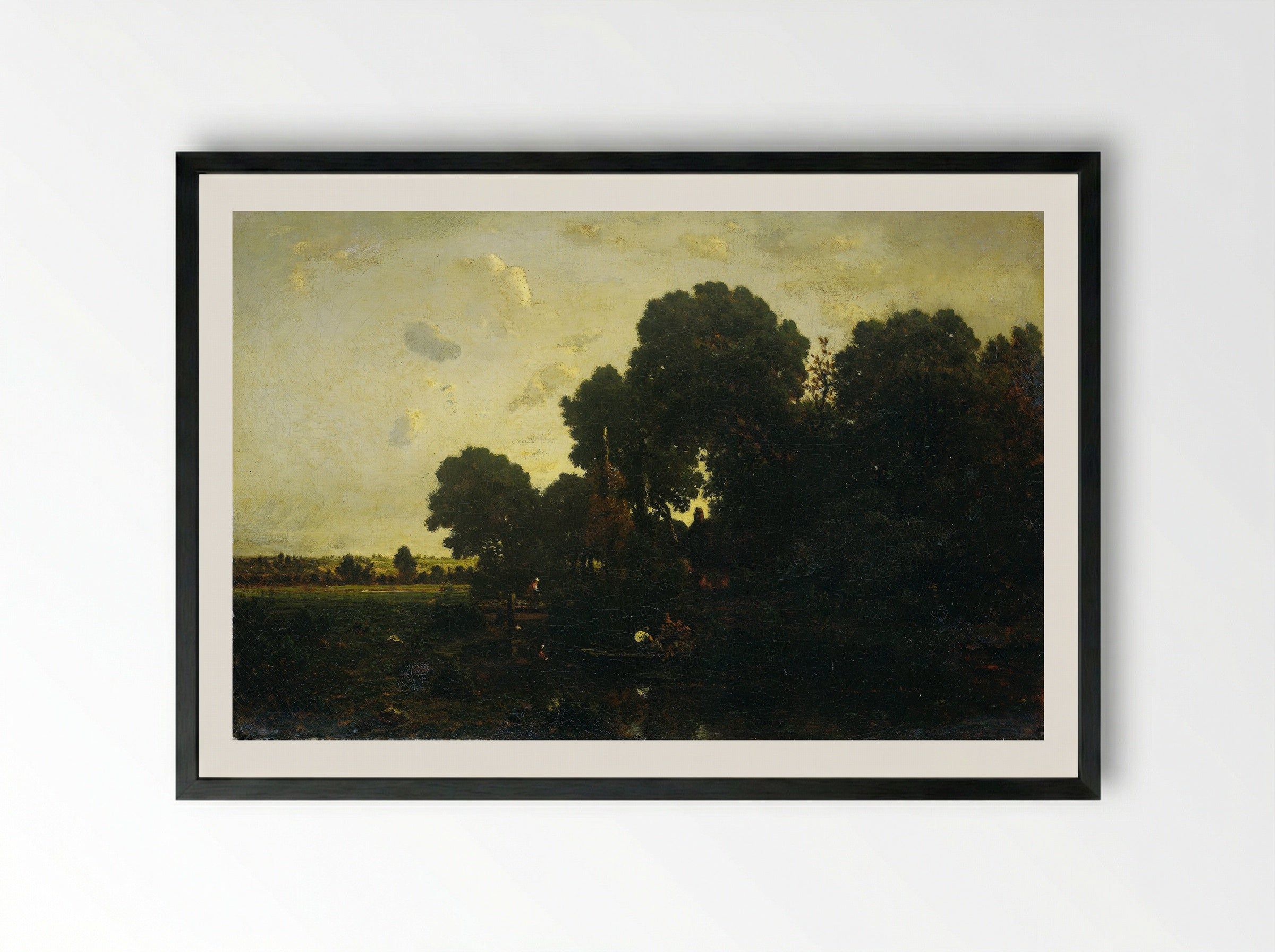 Avondschemering - Théodore Rousseau - Framed Print Black