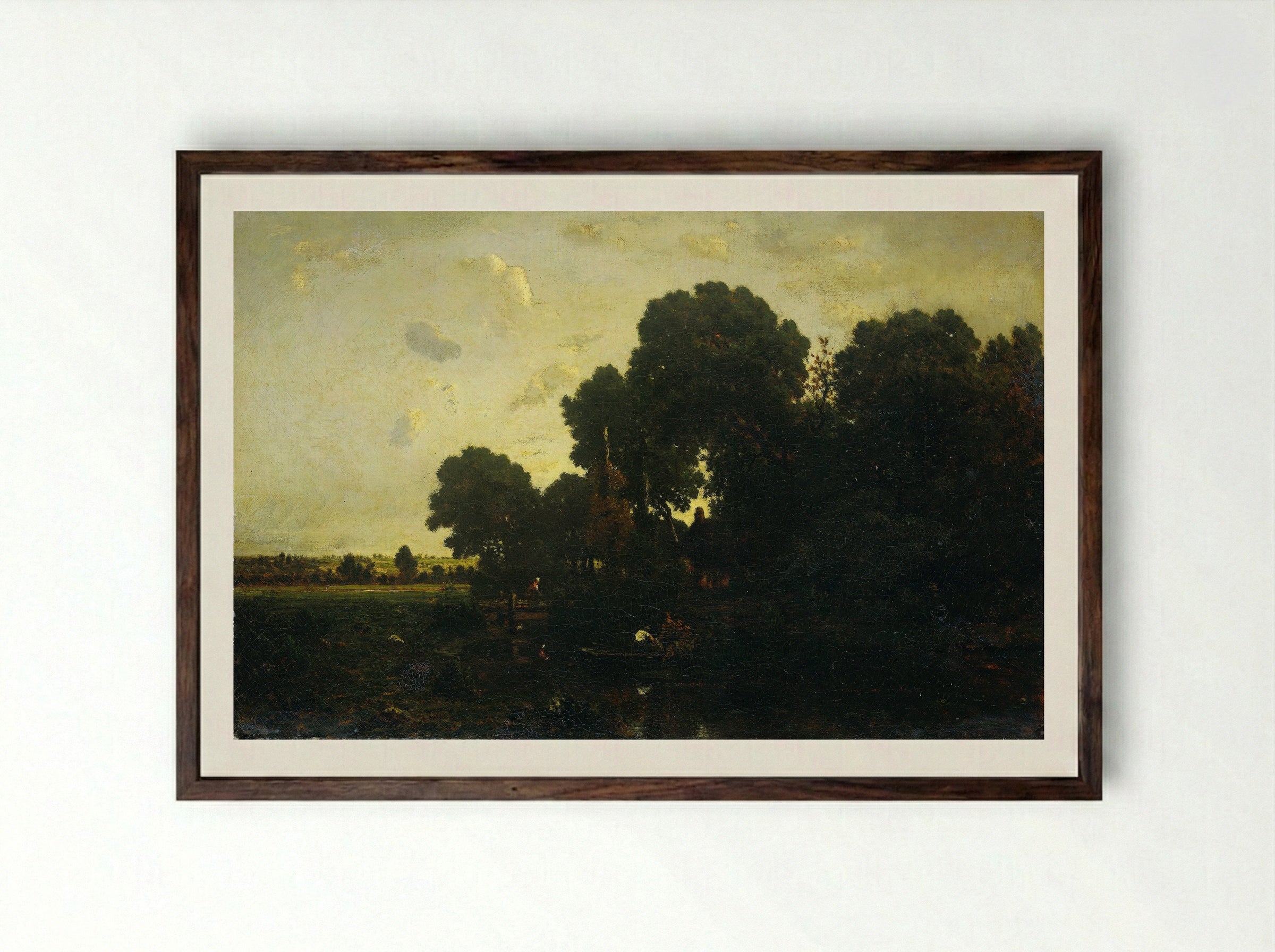 Avondschemering - Théodore Rousseau - Framed Print Dark Wood