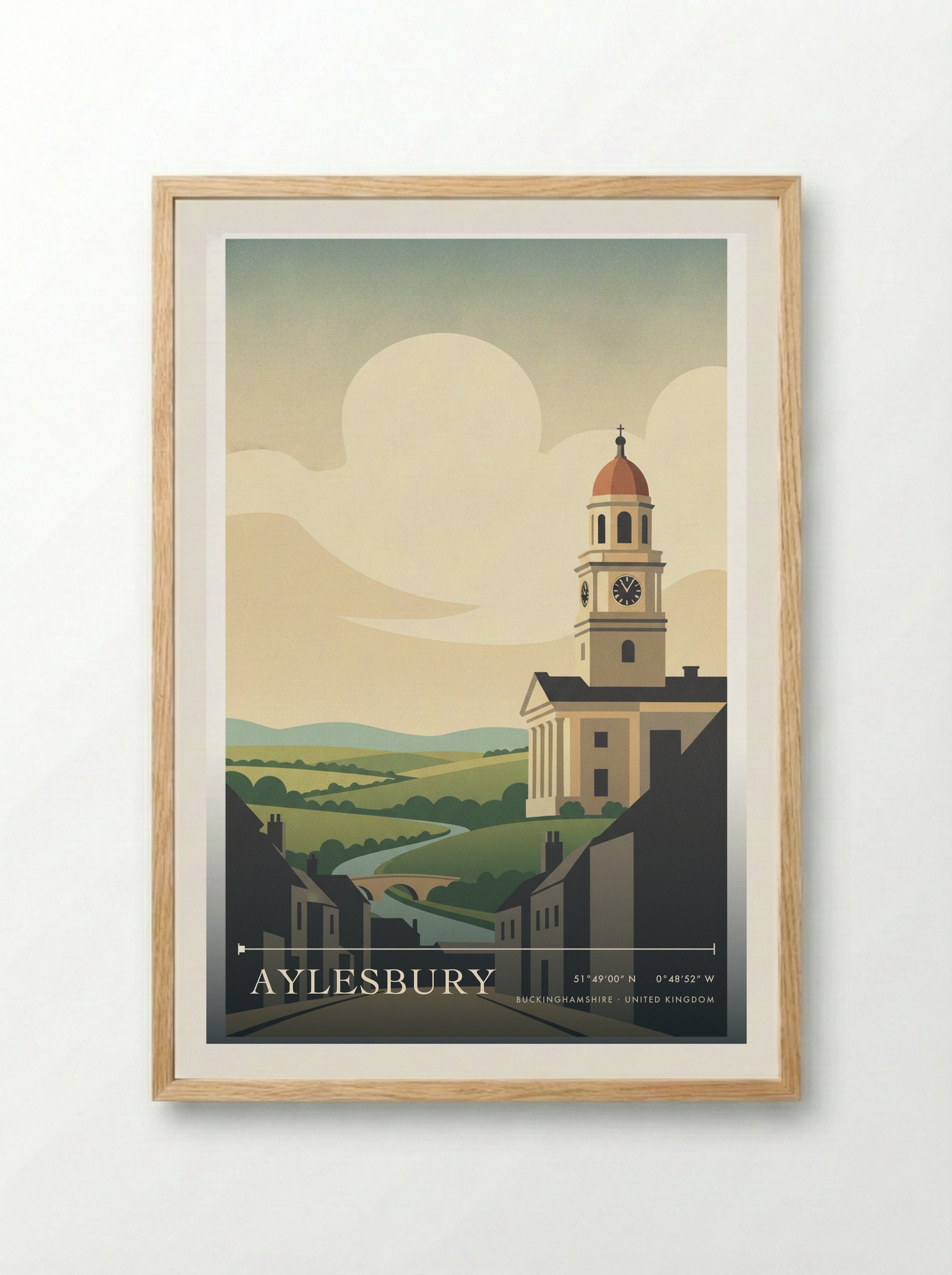 Aylesbury Buckinghamshire United Kingdom Travel Poster - Framed Print Wood
