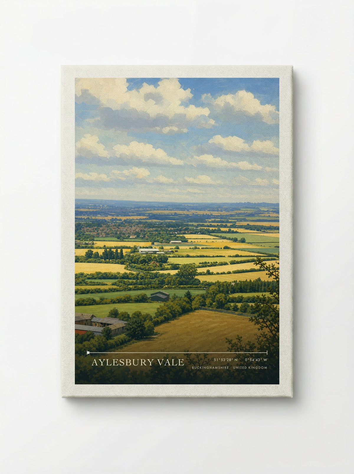 Aylesbury Vale Buckinghamshire United Kingdom Travel Poster - Canvas