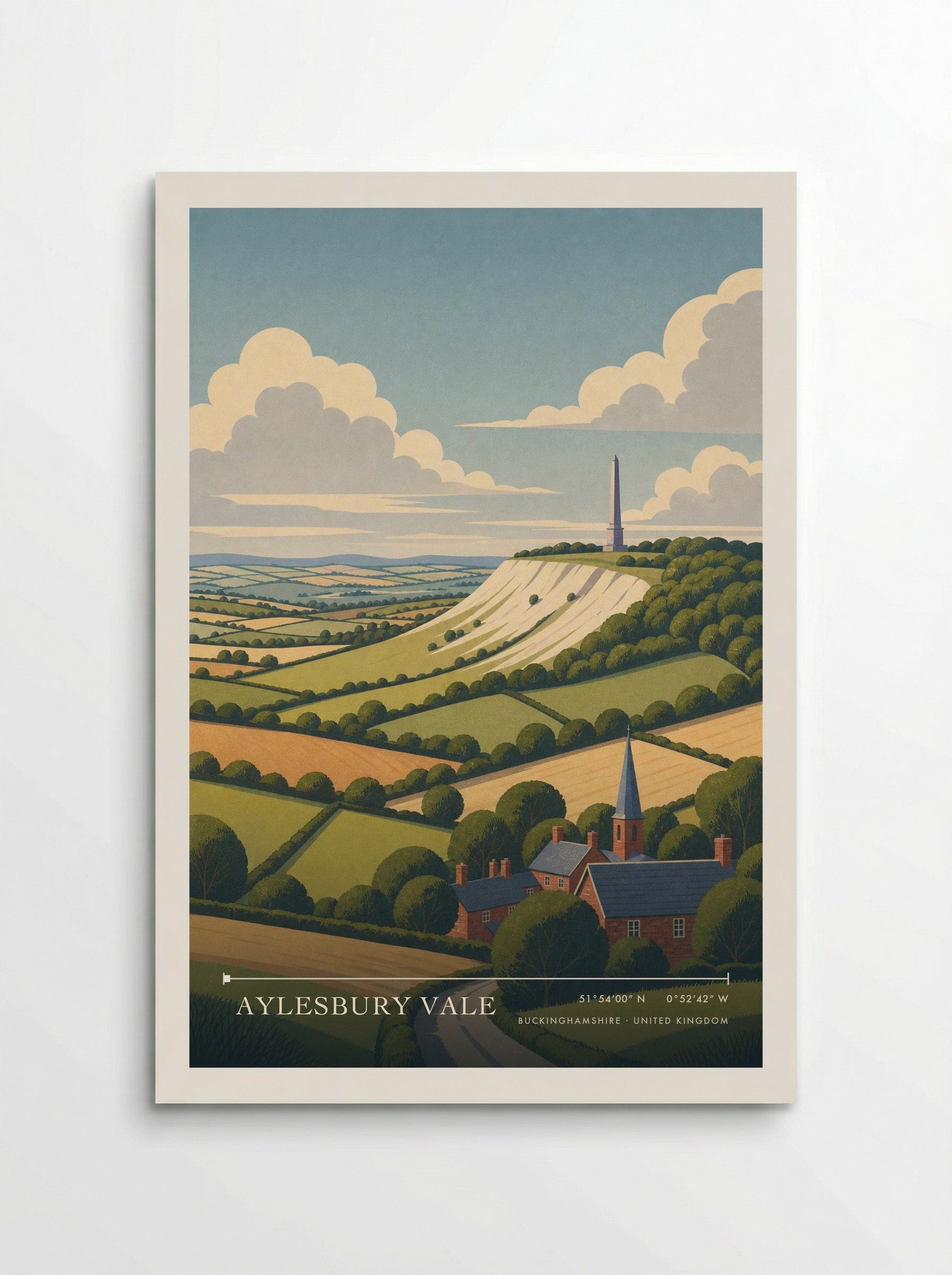 Aylesbury Vale Buckinghamshire United Kingdom Travel Poster - Poster