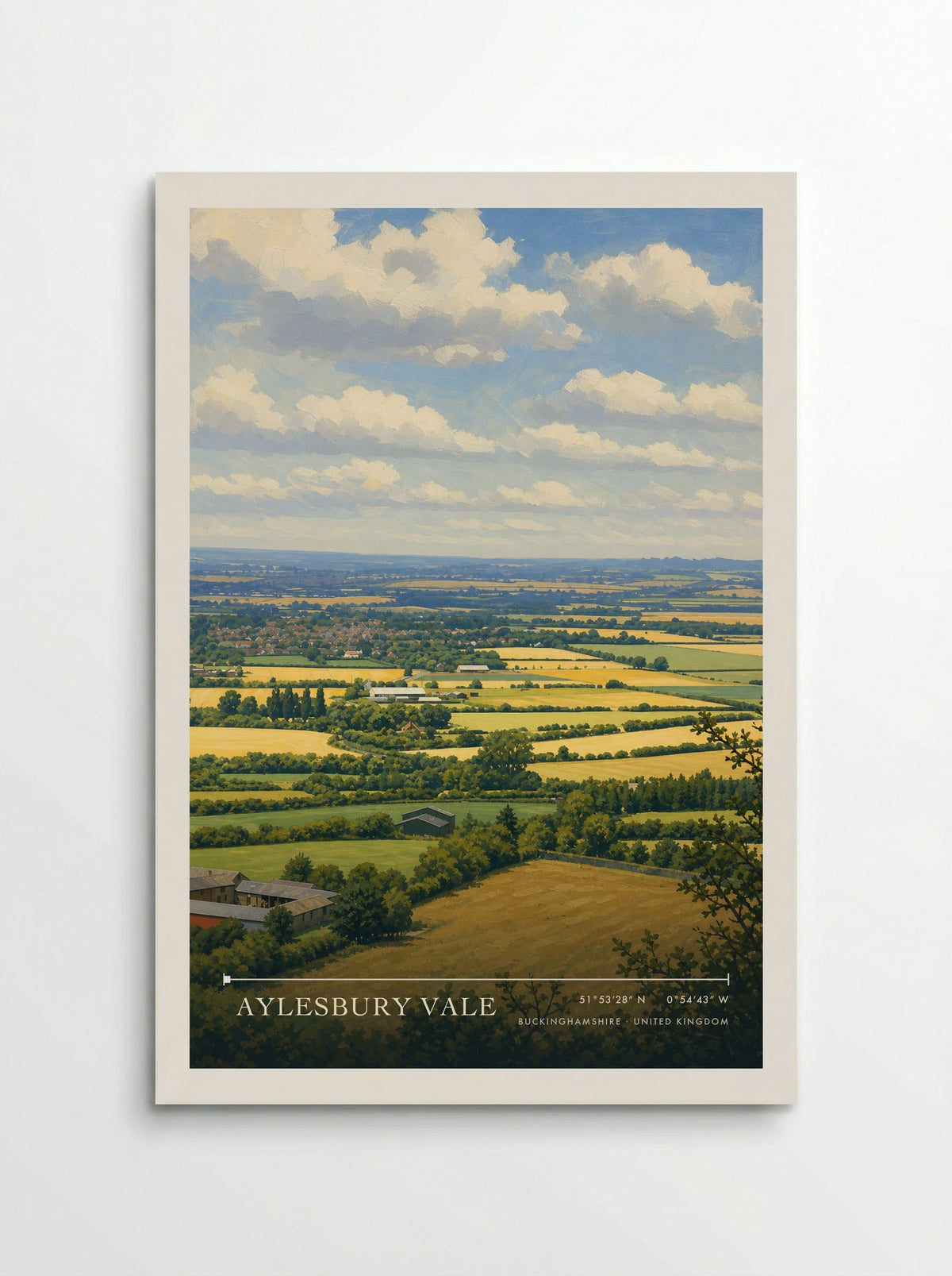 Aylesbury Vale, Buckinghamshire travel poster print