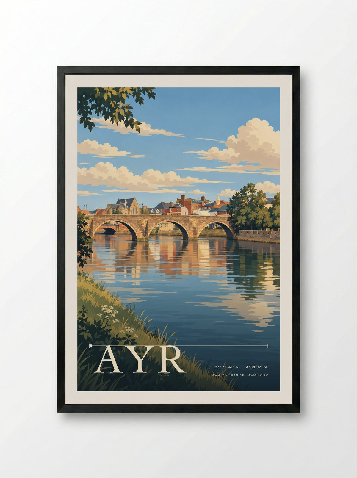 Ayr, South Ayrshire | Travel Poster - Framed Print Black