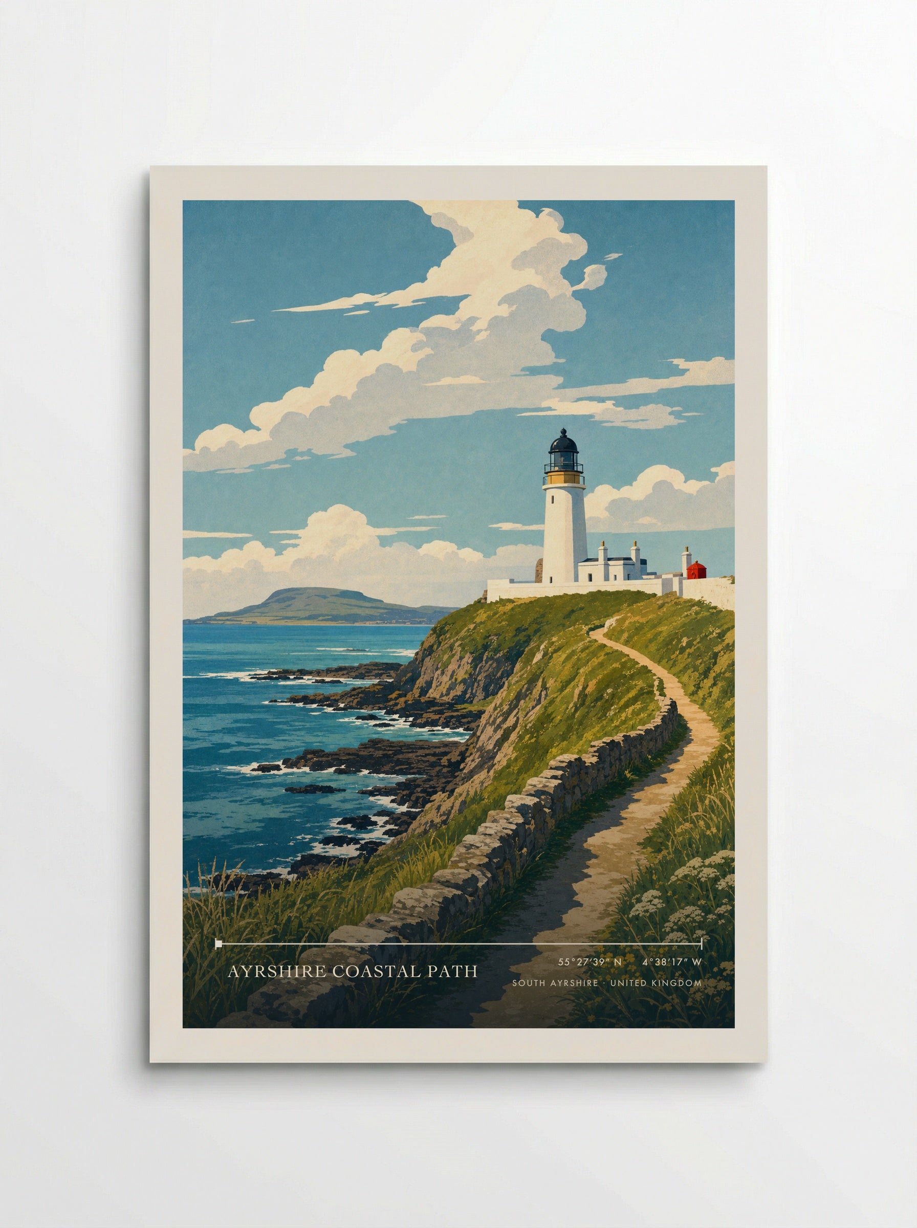 Ayrshire Coastal Path South Ayrshire United Kingdom Travel Poster - Poster