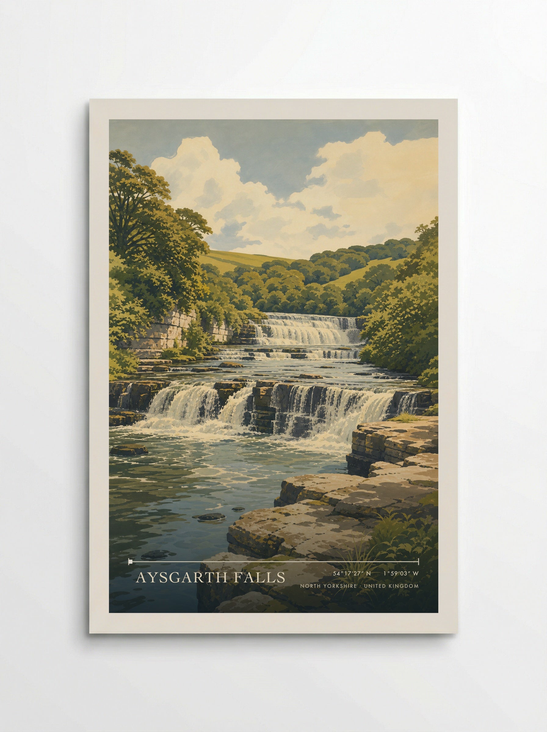 Aysgarth Falls North Yorkshire United Kingdom Travel Poster - Poster
