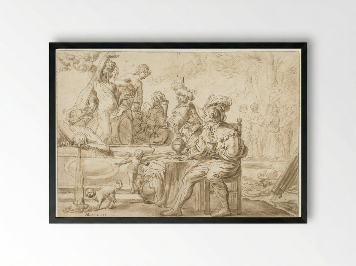 Bacchanaal - Hendrik Soukens - Framed Print Black