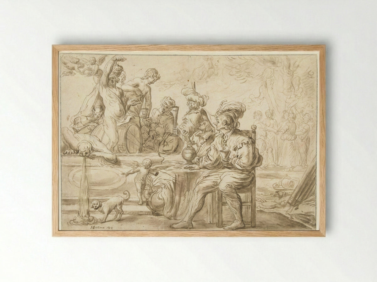 Bacchanaal - Hendrik Soukens - Framed Print Wood