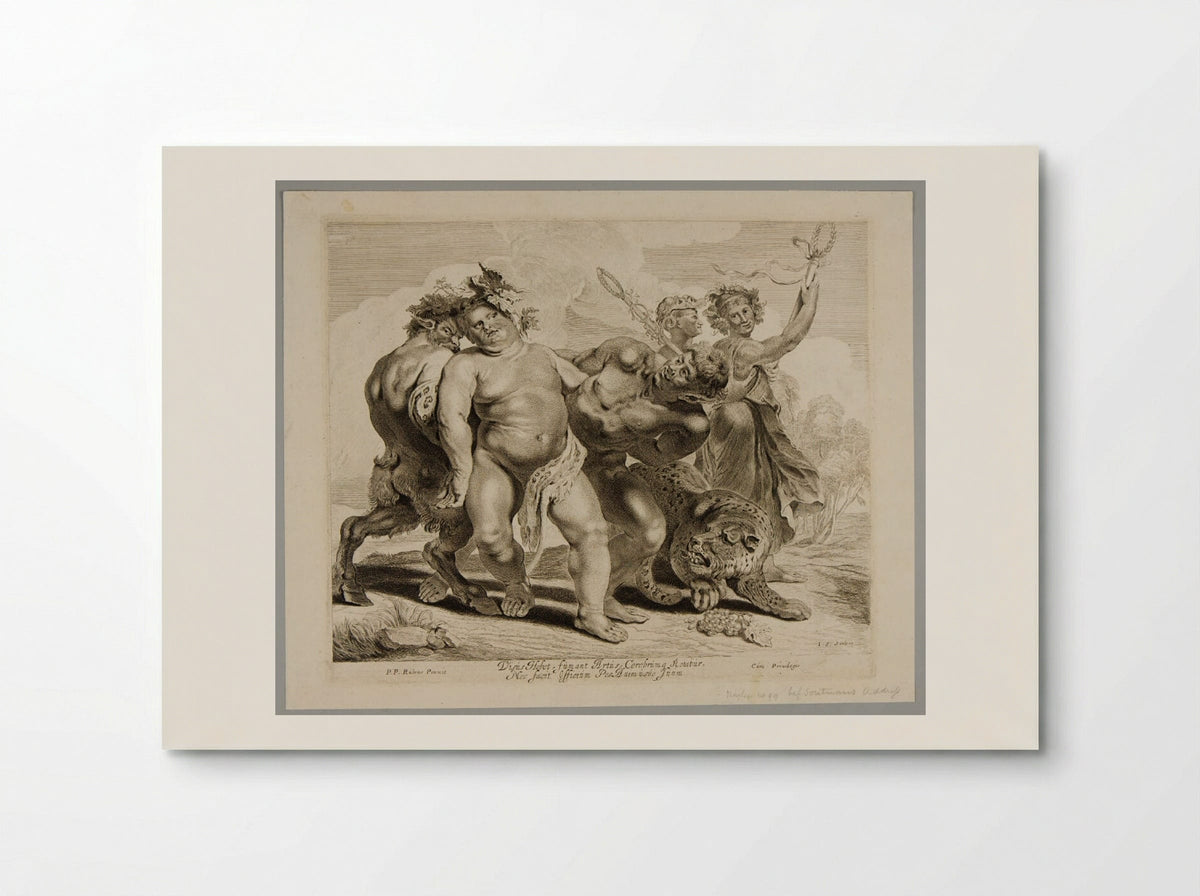 Bacchus Led by a Satyr and a Faun - Jonas Suyderhoef - Poster