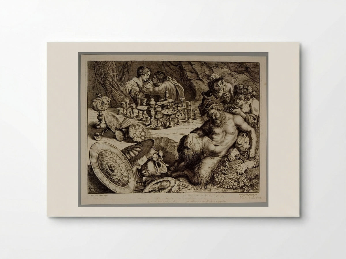 Bacchus and Drunken Silenus - Frans van den Wyngaerde - Poster
