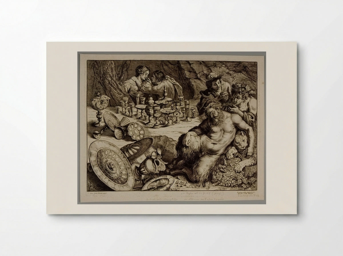 Bacchus and Drunken Silenus - Frans van den Wyngaerde - Poster