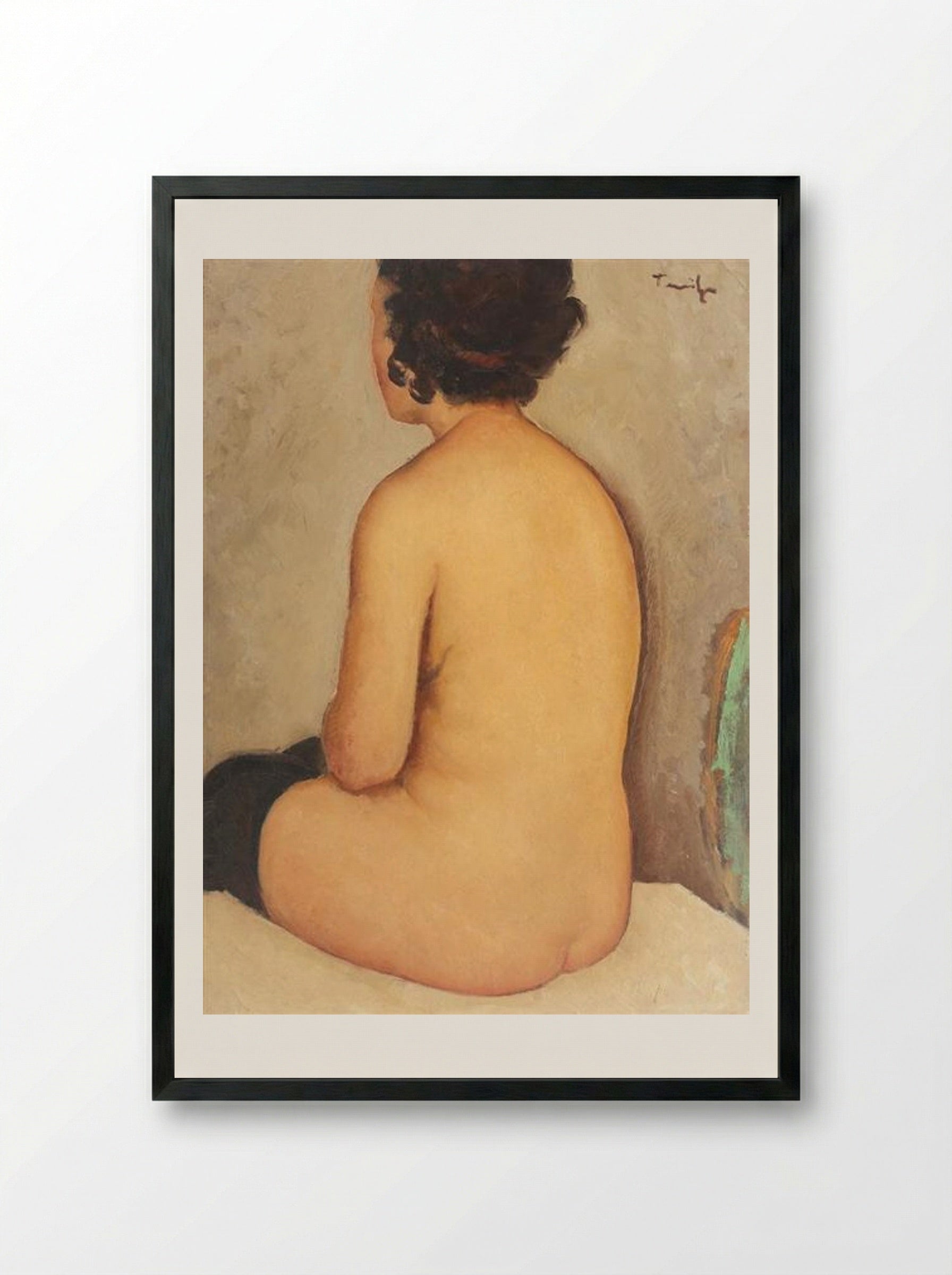 Back Nude - Nicolae Tonitza - Framed Print Black