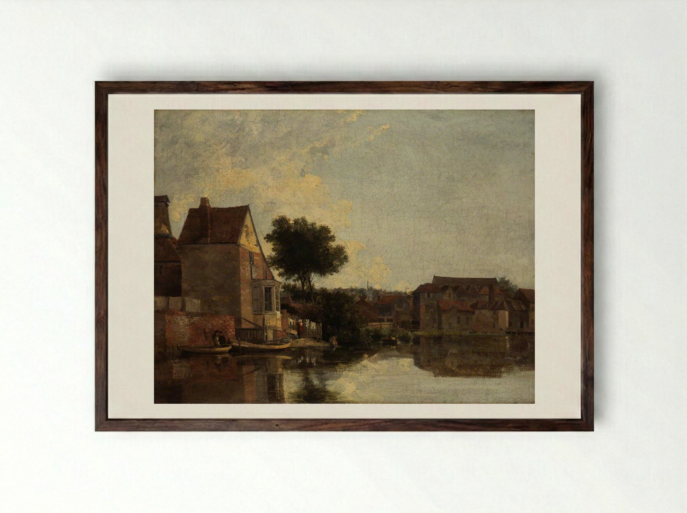 Back of the Mills - John Crome - Framed Print Dark Wood