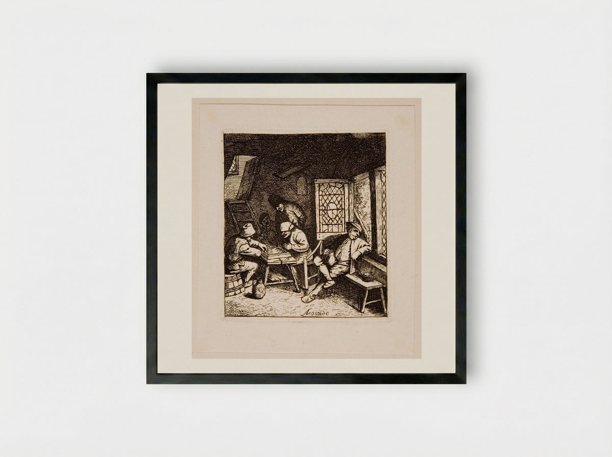 Backgammon Players - David Deuchar - Framed Print Black