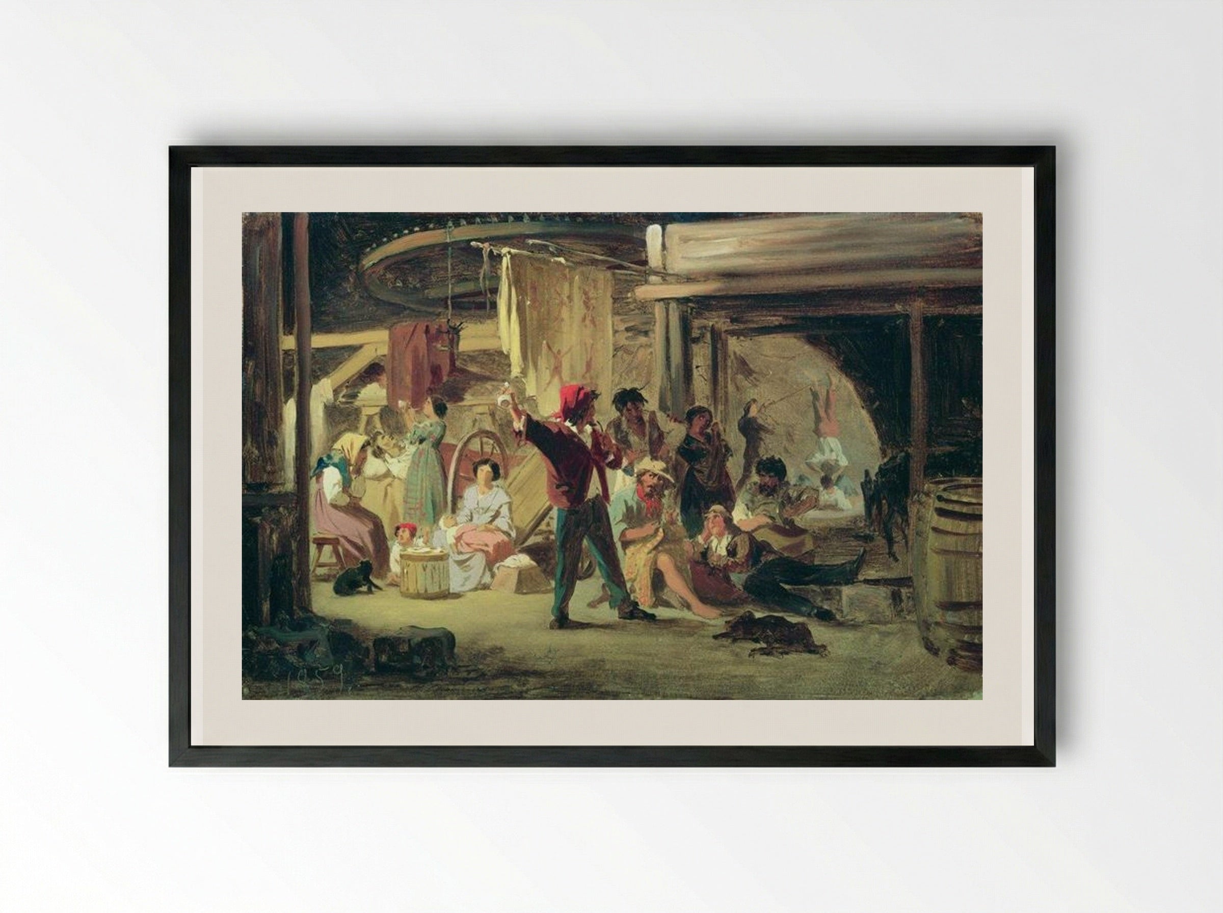 Backstage of the Circus - Fyodor Bronnikov - Framed Print Black