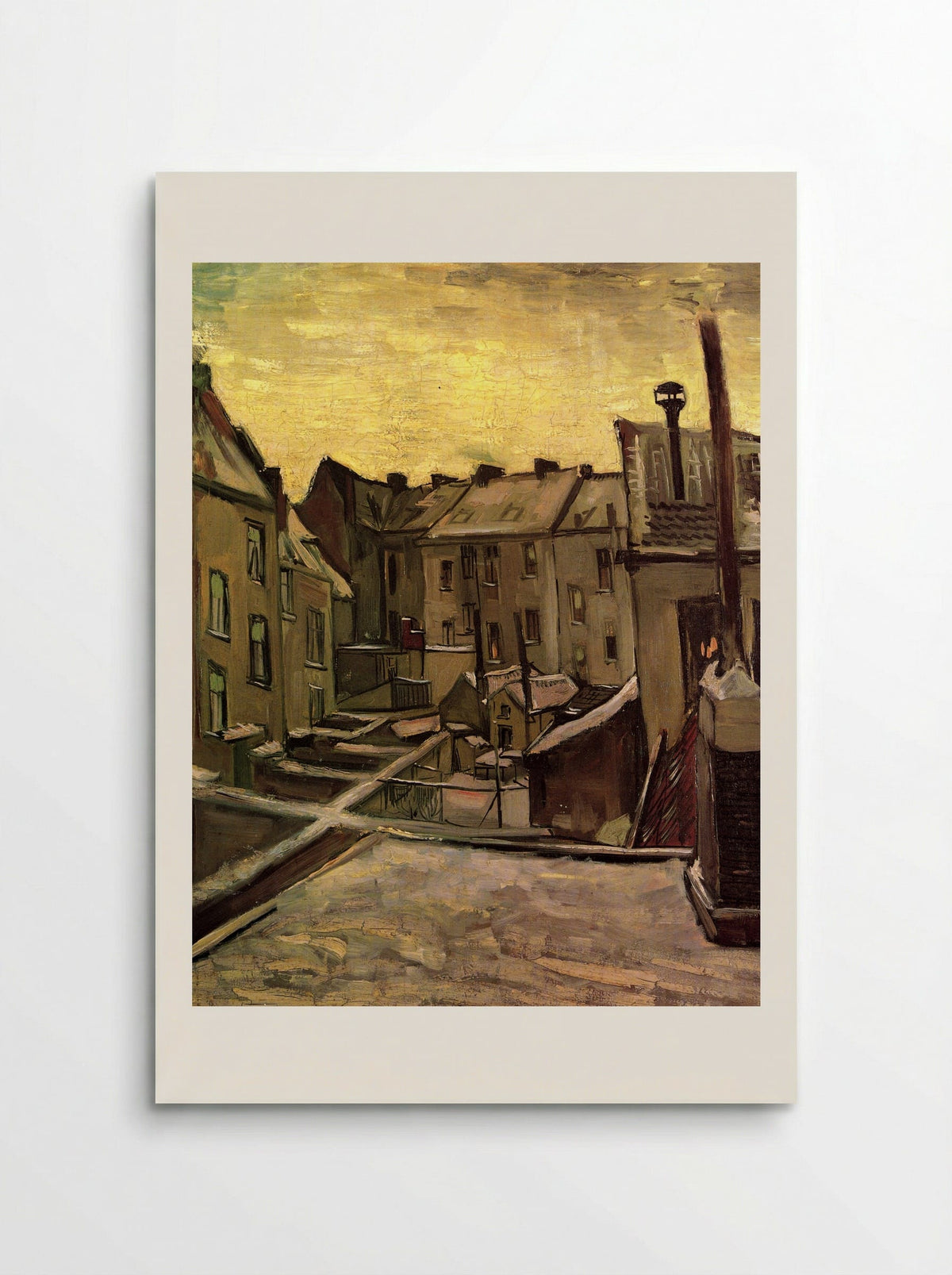 Backyards of Old Houses in Antwerp in the Snow - Vincent van Gogh - Poster