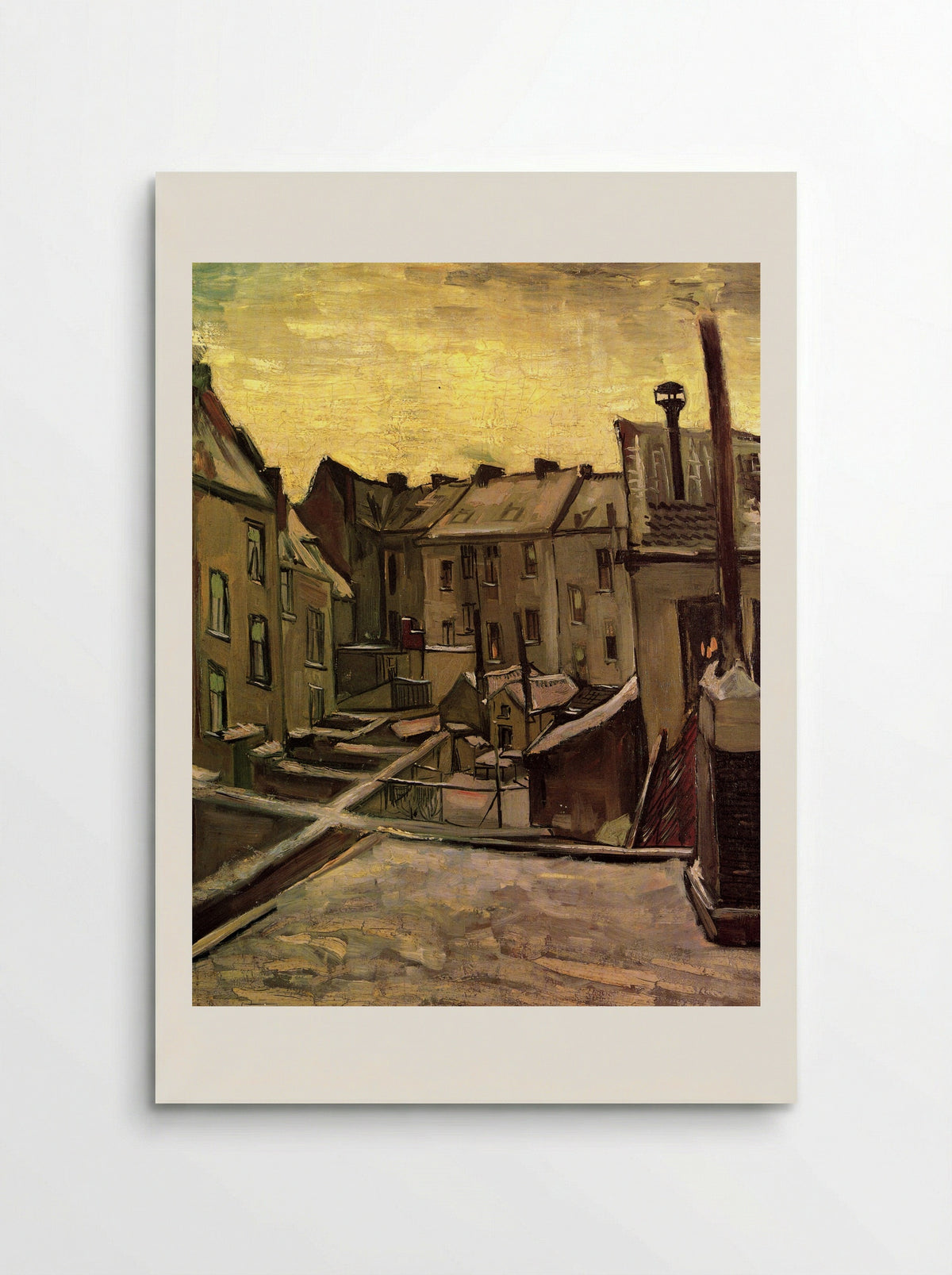 Backyards of Old Houses in Antwerp in the Snow - Vincent van Gogh - Poster