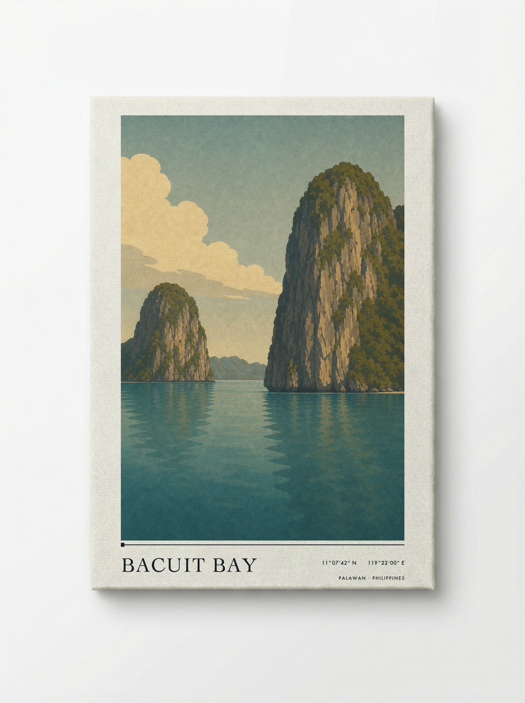 Bacuit Bay Travel Poster Artwork - Canvas
