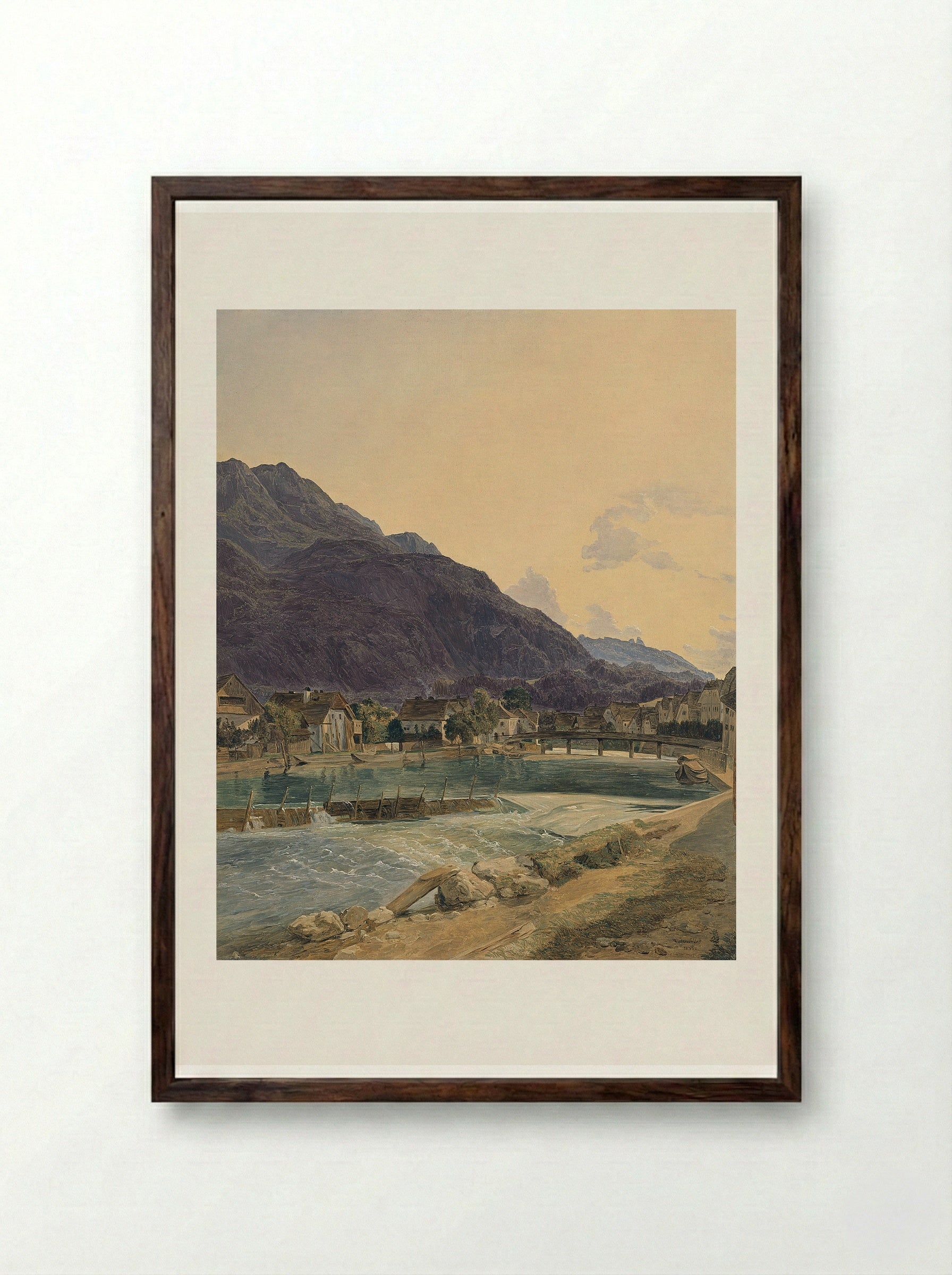 Bad Ischl - Ferdinand Georg Waldmüller - Framed Print Dark Wood