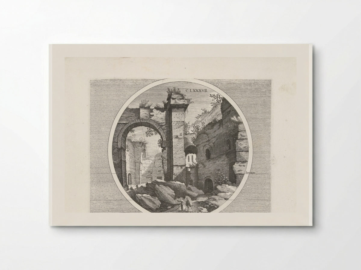 Baden van Diocletianus, met arcade - Hendrick Hondius (I) - Poster