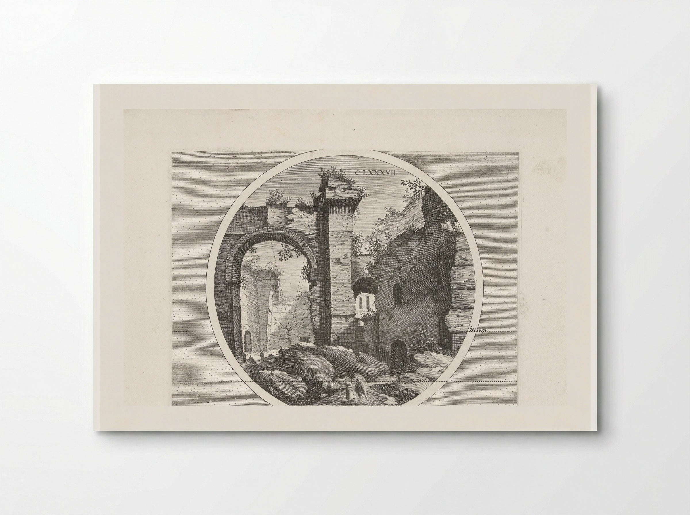 Baden van Diocletianus, met arcade - Hendrick Hondius (I) - Poster