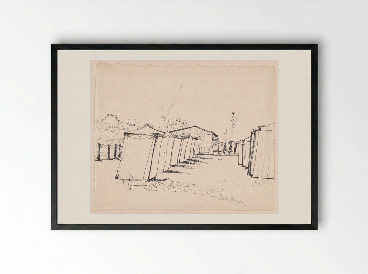 Badhokjes (Noordwijk) - Rein Dool - Framed Print Black