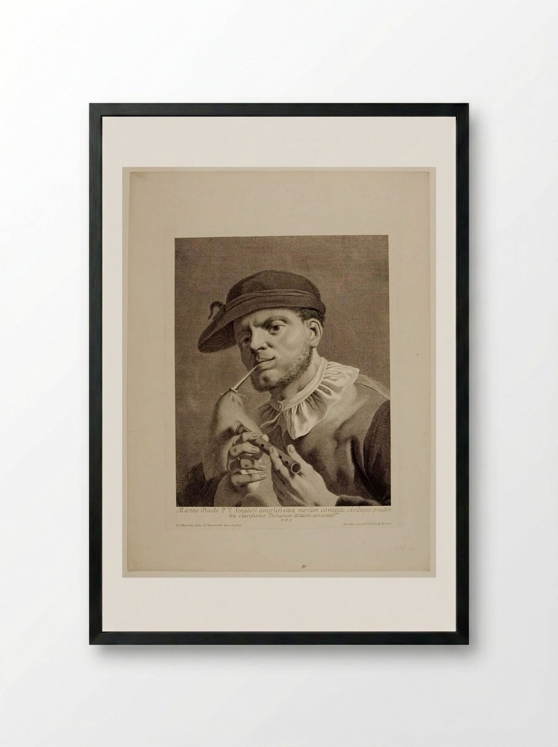 Bagpiper - Nicolò Cavalli - Framed Print Black