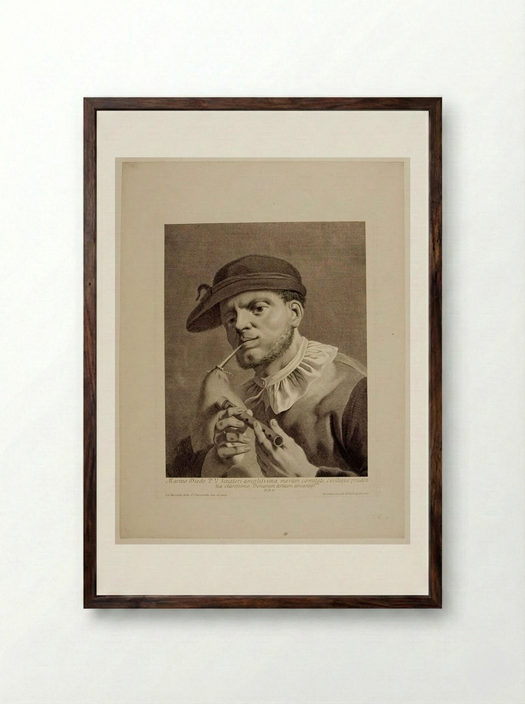 Bagpiper - Nicolò Cavalli - Framed Print Dark Wood