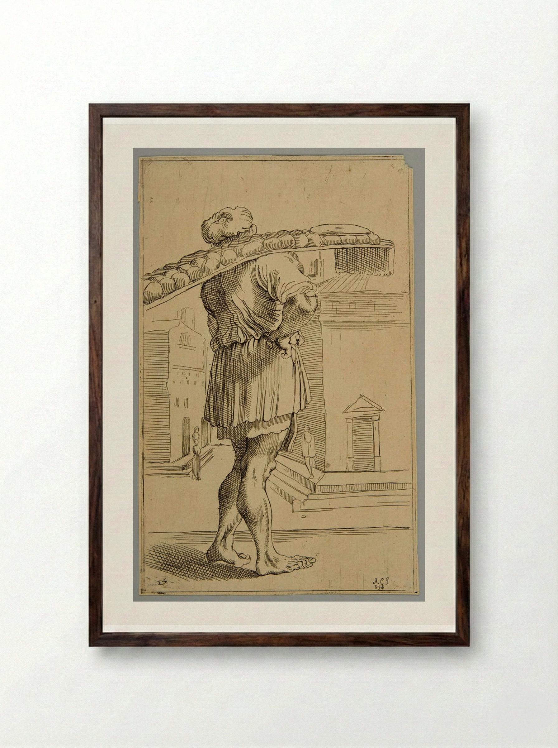 Baker!, plate 27 - Simon Guillain - Framed Print Dark Wood